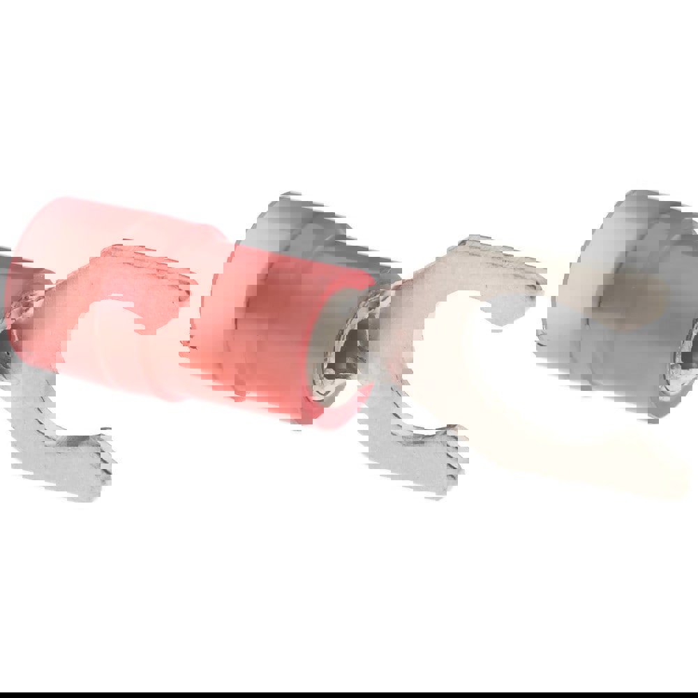 Locking Fork Terminal: Red, Nylon, Partially Insulated, #10 Stud, Crimp