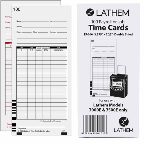TIME CARDS #1-100 7000E