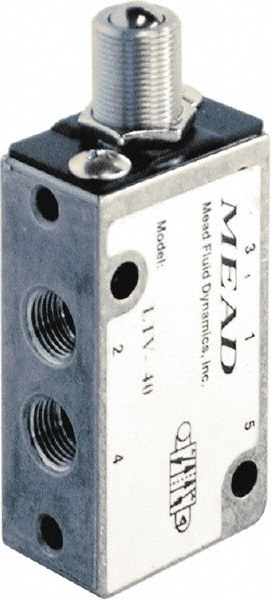 Mechanically Operated Valve: 4-Way Control, Straight Leaf Actuator, 1/8
