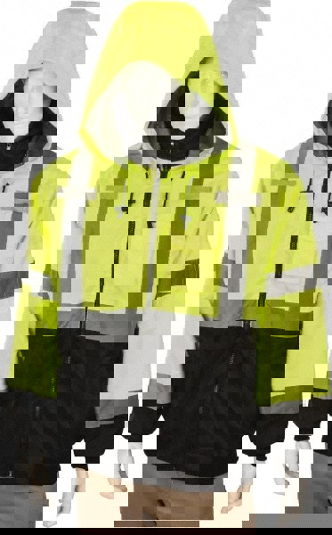 Heated Jacket: Size 2X-Large, High-Visibility Yellow, Polyester