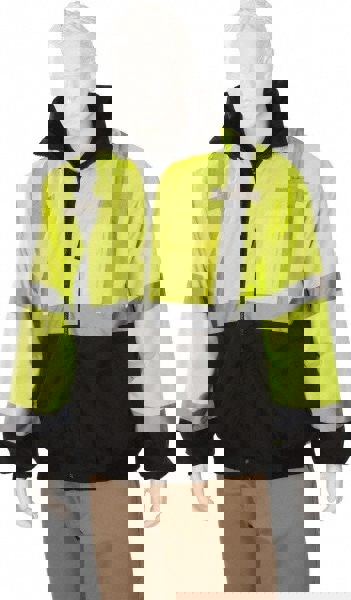 Cold Weather & High Visibility Jacket: Size 3X-Large, Polyester, Zipper Closure