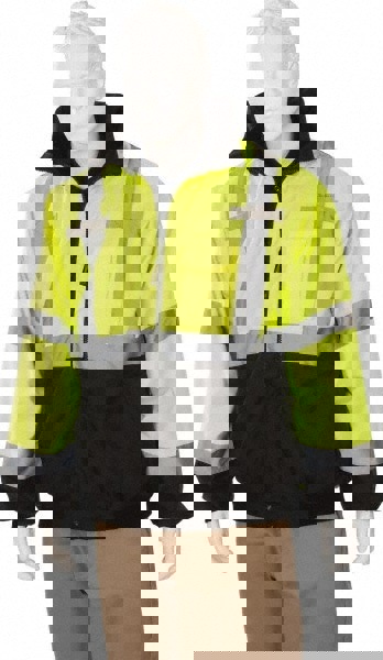 Cold Weather & High Visibility Jacket: Size 4X-Large, Polyester, Zipper Closure