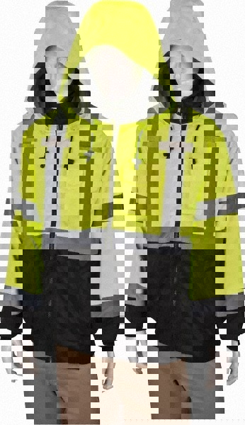 Cold Weather & High Visibility Jacket: Size Medium, Polyester, Zipper Closure