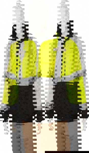 Cold Weather & High Visibility Jacket: Size X-Large, Polyester, Zipper Closure