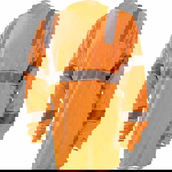 Work Shirt: High-Visibility, Small, Polyester, Orange, 1 Pocket