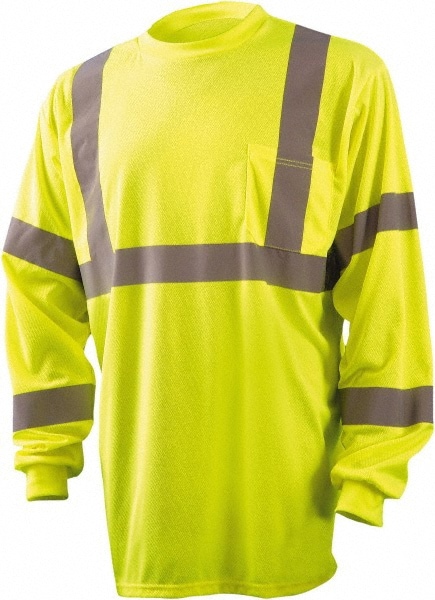 Work Shirt: High-Visibility, 2X-Large, Polyester, High-Visibility Yellow, 1 Pocket