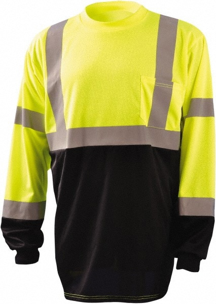 Work Shirt: High-Visibility, 3X-Large, Polyester, Yellow, 1 Pocket