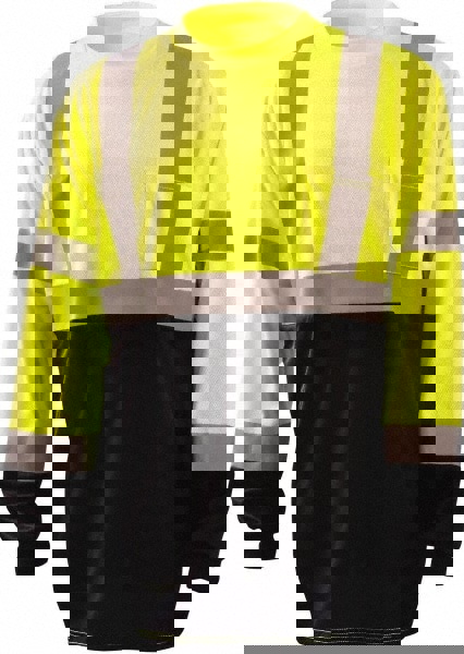 Work Shirt: High-Visibility, Medium, Polyester, Yellow, 1 Pocket