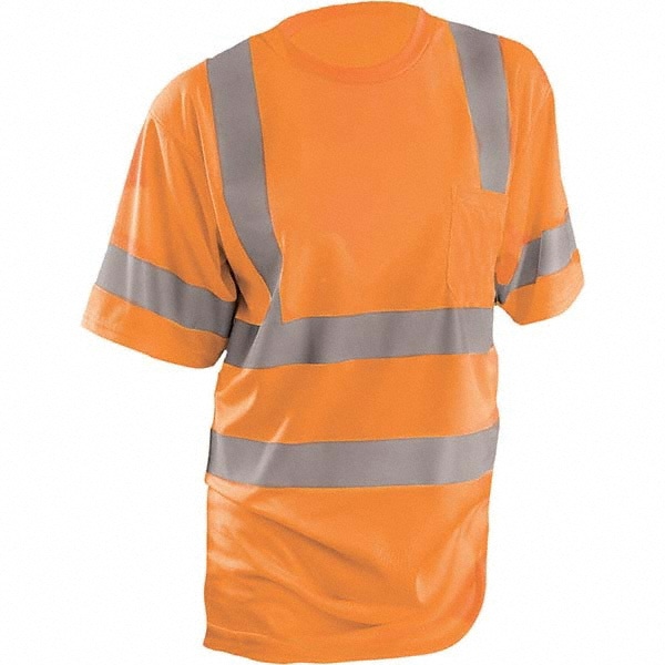 Work Shirt: High-Visibility, Small, Polyester, High-Visibility Orange, 1 Pocket