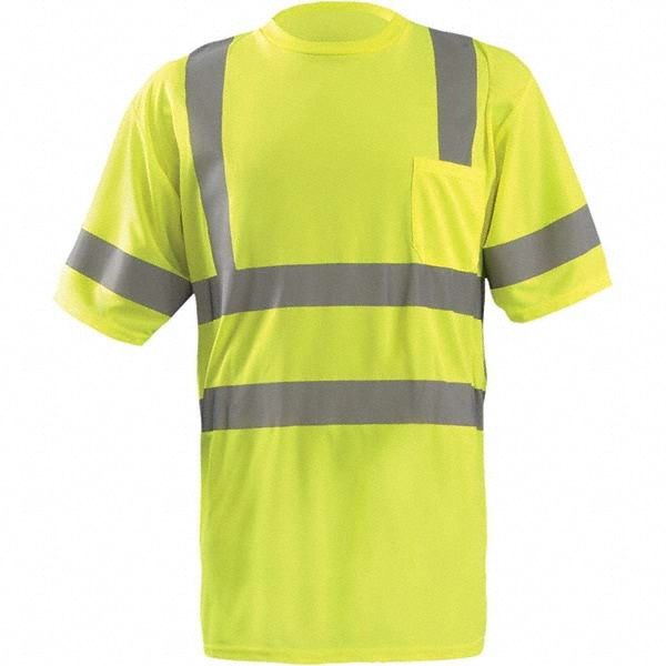 Work Shirt: High-Visibility, Small, Polyester, High-Visibility Yellow, 1 Pocket