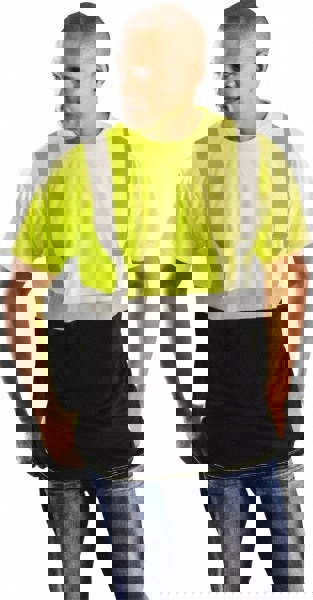 Work Shirt: High-Visibility, 4X-Large, Polyester, Yellow, 1 Pocket