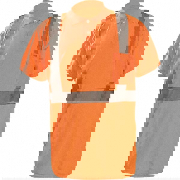 Work Shirt: High-Visibility, Medium, Polyester, High-Visibility Orange, 1 Pocket