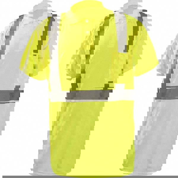 Work Shirt: High-Visibility, 2X-Large, Polyester, Yellow, 1 Pocket