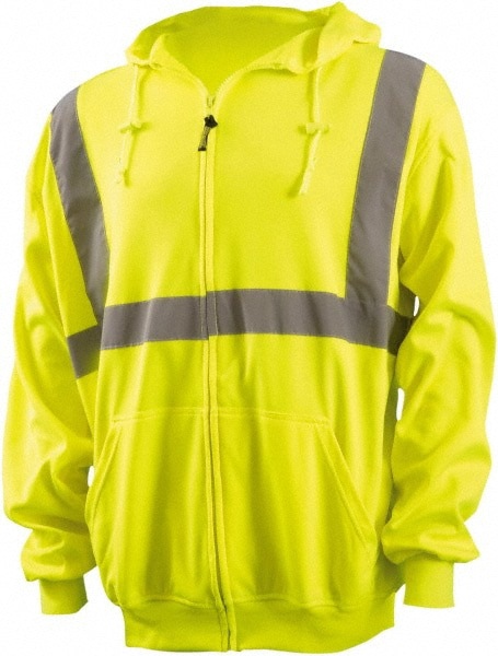 Heated Sweatshirt: Size Large, Black & High-Visibility Yellow, Polyester