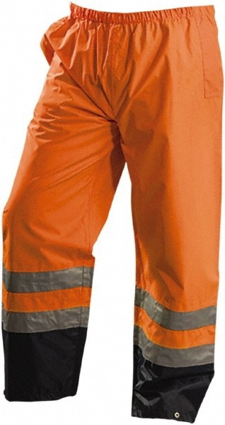 Rain Pants: Polyester, High-Visibility Yellow, 2X-Large