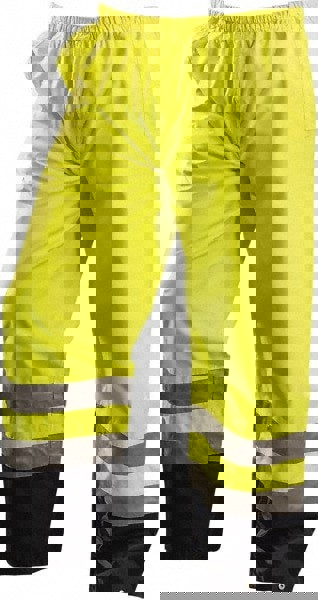 Rain Pants: Polyester, High-Visibility Yellow, 5X-Large