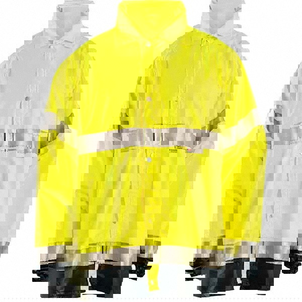 Rain Jacket: Size S, ANSI/ISEA 107-2015, Yellow, Polyester