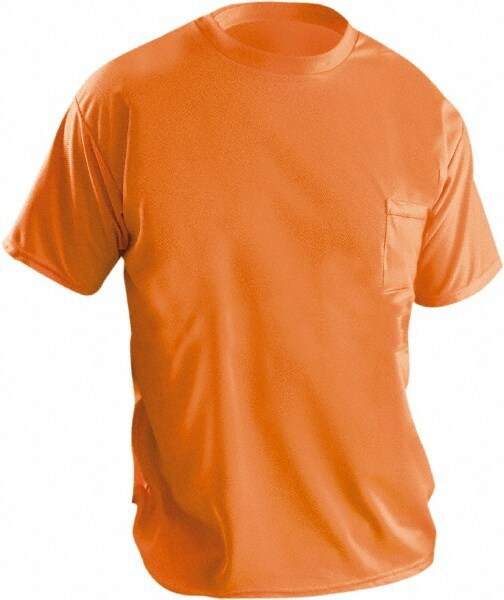 Work Shirt: High-Visibility, 4X-Large, Polyester, High-Visibility Orange