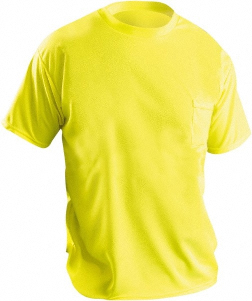 Work Shirt: High-Visibility, 3X-Large, Polyester, High-Visibility Yellow