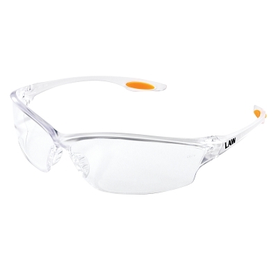 Safety Glasses: Scratch-Resistant, Polycarbonate, Clear Lenses, Full-Framed