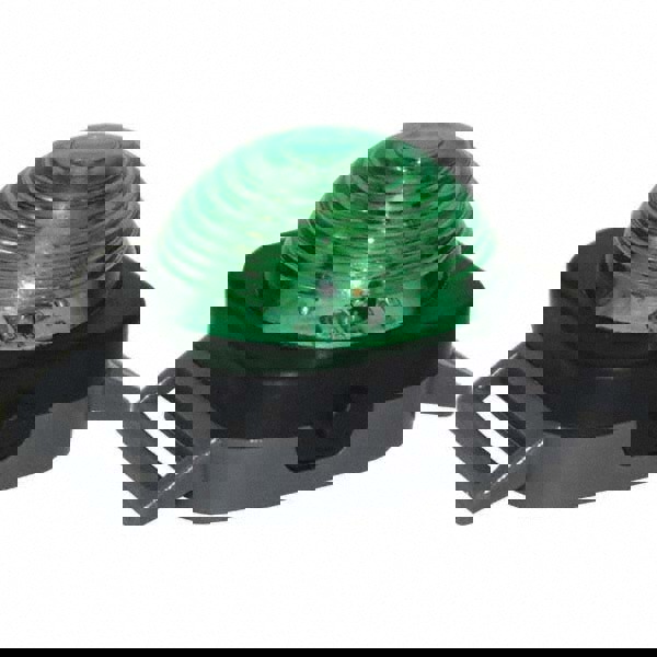 Flashing & Steady Light: Green, Magnetic Mount, 6V