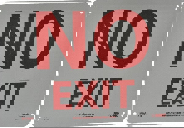 No Exit, Aluminum Exit Sign