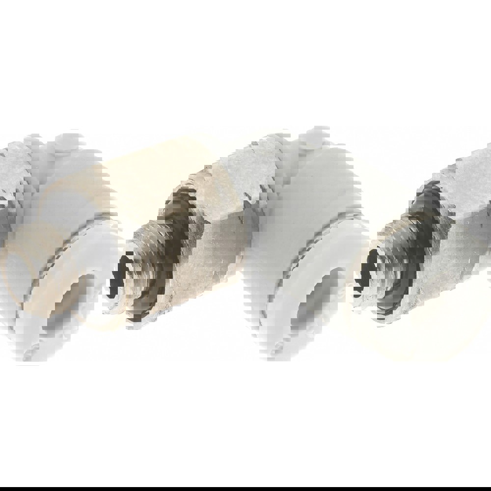 Push-To-Connect Tube to Male & Tube to Male UNF Tube Fitting: 90 &deg; Swivel Elbow Adapter, #10-32 Thread, 1/8