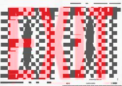 Exit, Pressure Sensitive Vinyl Exit Sign