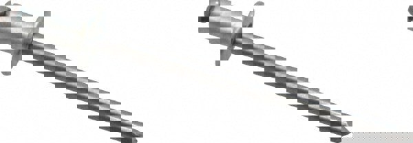 Open End Blind Rivet: Size 44, Button Head, Steel Body, Steel Mandrel