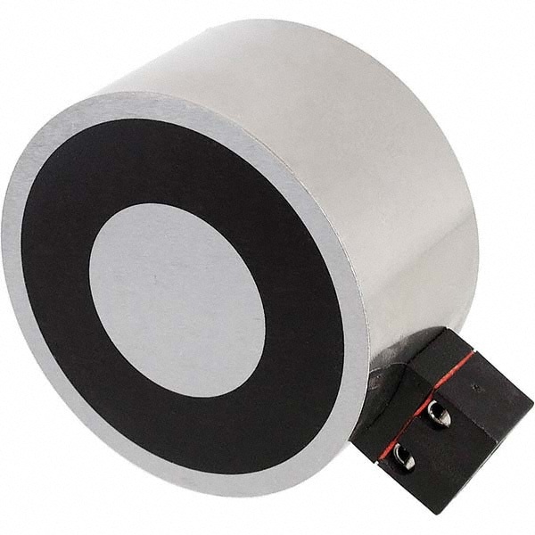 Electromagnets; OutputVoltage (DC): 24.000; Style: Circular; Maximum Magnetic Pull: 369.8 lb; Average Magnetic Pull: 369.8 lb; Number of Pieces: 1; Wattage: 5.5 W; Thread Size: M8; Depth (Inch): 1-3/8; Body Diameter: 2.362 in; Width (Inch): 2.362 in; Widt