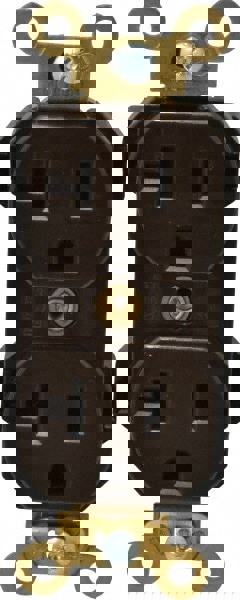 Straight Blade Duplex Receptacle: NEMA 5-20R, 20 Amps, Self-Grounding