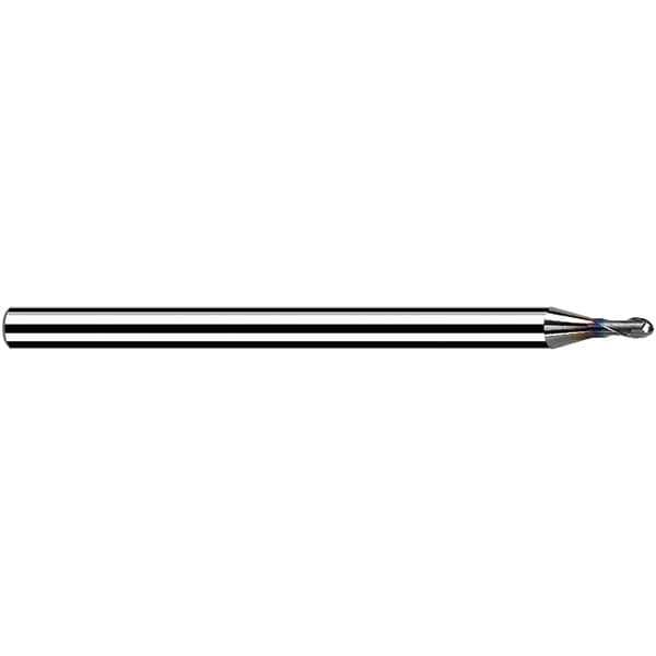 Ball End Mill: 3.00 mm Dia, 3.60 mm LOC, 2 Flute, Solid Carbide