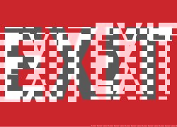 Exit, Pressure Sensitive Vinyl Exit Sign