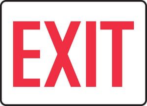 7X10 PLAS EXIT SAF SIGN RED/WHIT