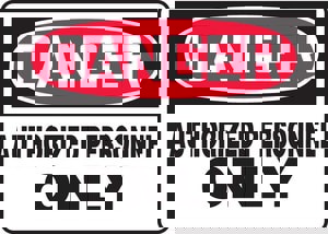 7x10 PLAS SIGN DNGR AUTH PERS ONLY