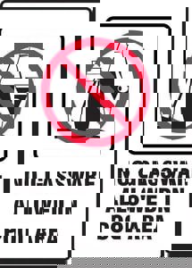 14X10 PLAS SIGN NO GLASSWARE ALLOW