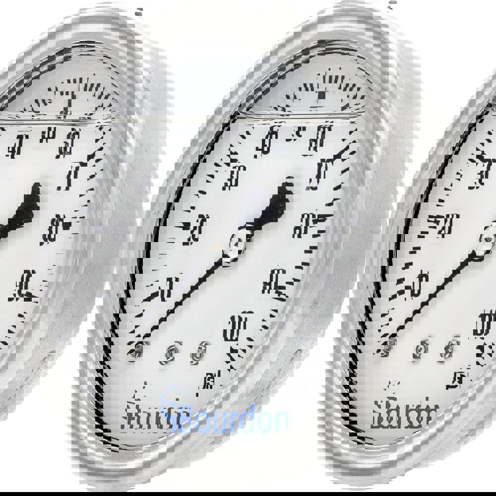 Pressure Gauges; Gauge Type: Commercial Pressure Gauges ; Scale Type: Single ; Accuracy (%): 1.6 ; Dial Type: Analog ; Thread Type: NPT ; Bourdon Tube Material: Bronze