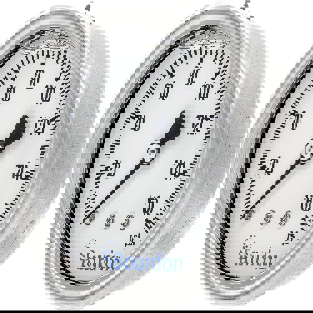 Pressure Gauges; Gauge Type: Commercial Pressure Gauges ; Scale Type: Single ; Accuracy (%): 1.6 ; Dial Type: Analog ; Thread Type: NPT ; Bourdon Tube Material: Bronze