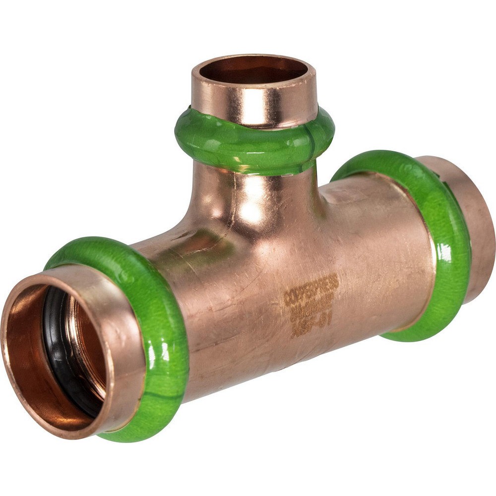 Copper Pipe Fittings; Fitting Type: Reducing Tee ; Fitting Size: 3/4 x 1/2 ; Style: Press Fitting ; Connection Type: Push-to-Connect ; Material: Copper ; End Connection: Press