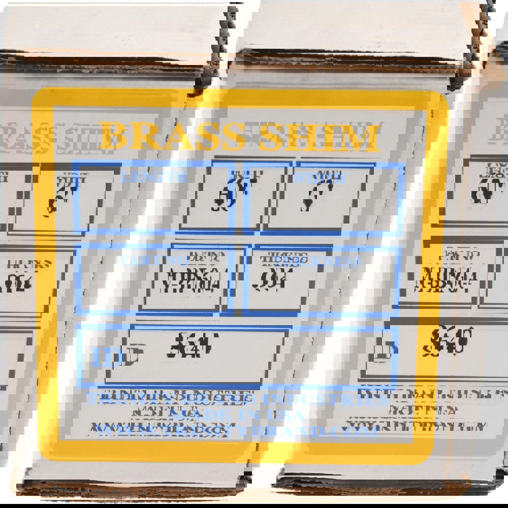 Shim Stock: 0.004'' Thick, 60'' Long, 6