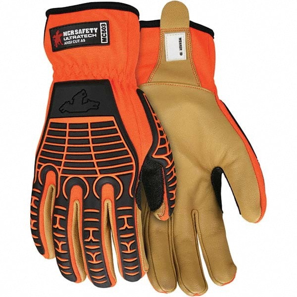 Cut, Puncture & Abrasion-Resistant Gloves: UltraTech MC503, Size X-Large, ANSI Cut A5, ANSI Puncture 3, Dyneema Lined, Goatskin