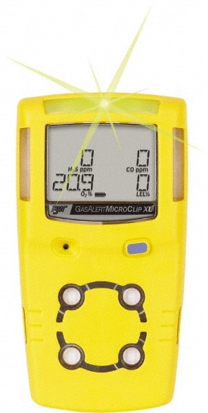 Single Gas Detector: Oxygen, 0 to 30% Vol., Light, LCD