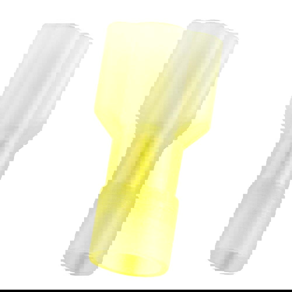 Wire Disconnect: Male, Yellow, Nylon, 12-10 AWG, 1/4