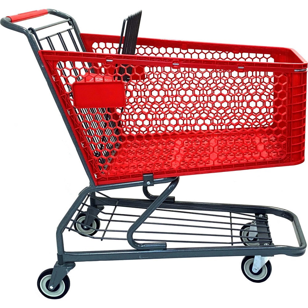Carts; Cart Type: Shopping Cart ; Caster Type: (2) Swivel; 2 Fixed, 2 Swivel; 2 Rigid, 2 Swivel; 2 Stationary, 2 Swivel; 2 Swivel/2 Rigid ; Caster Material: Polypropylene; Poly/Polyurethane ; Material: Plastic ; Length (Inch): 43 ; Height (Inch): 41-15/16