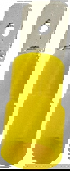 Wire Disconnect: Male, Yellow, Polycarbonate, 12-10 AWG, 1/4