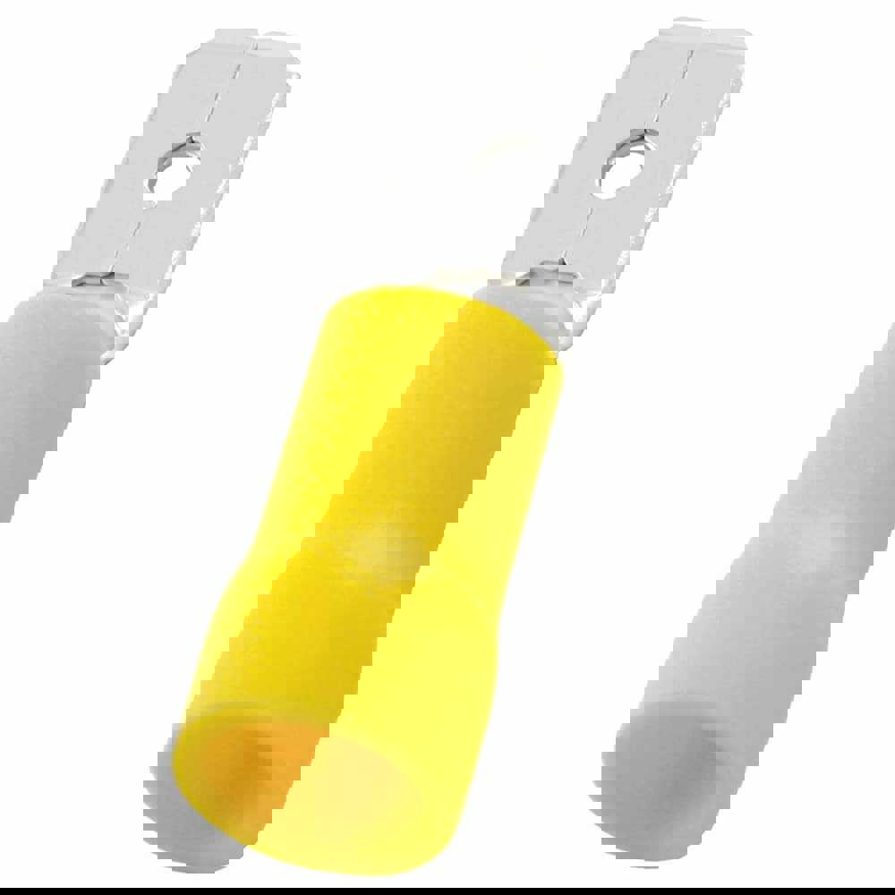 Wire Disconnect: Male, Yellow, Vinyl, 12-10 AWG, 1/4