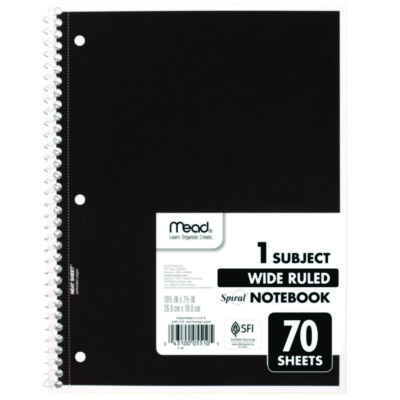 NOTEBOOK,1SUB WR 4PK,AST