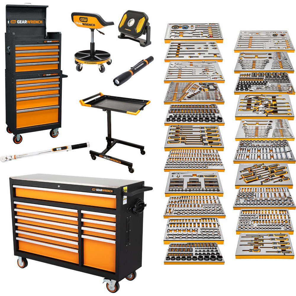 Combination Hand Tool Sets; Set Type: MECHANICS ; Tool Type: Assorted ; Number Of Pieces: 1017 ; Measurement Type: Inch & Metric; Torx ; Tool Finish: Full Polish Chrome ; Container Type: Molded Tray; Foam Module
