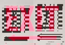 Exit, Pressure Sensitive Vinyl Exit Sign