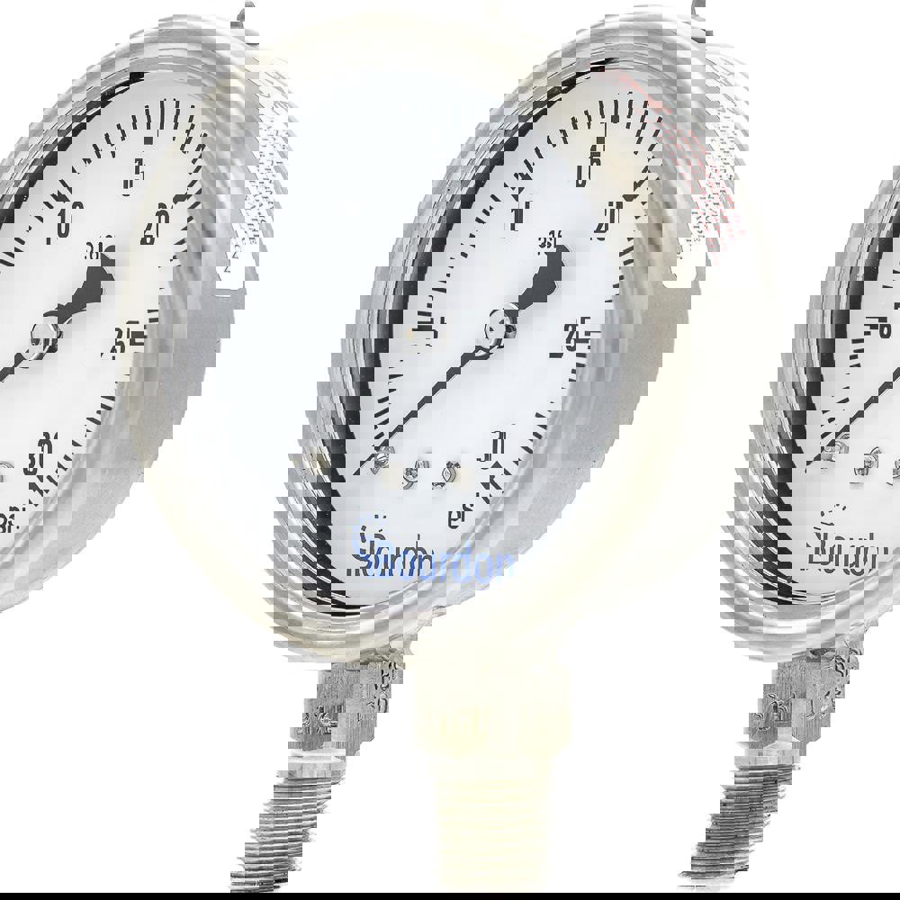 Pressure Gauges; Gauge Type: Commercial Pressure Gauges ; Scale Type: Single ; Accuracy (%): 1.6 ; Dial Type: Analog ; Thread Type: NPT ; Bourdon Tube Material: Stainless Steel